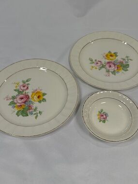Vintage Cronin China Floral Plates Bowls Set Restaurant Ware Cottagecore